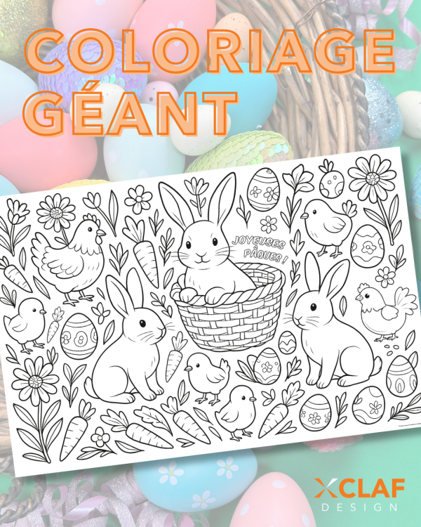 Coloriage géant pour Pâques